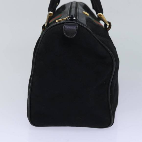 GUCCI GG Canvas Web Sherry Line Boston Bag Black Red Gold 010 378 Auth 84562 - Picture 3 of 16